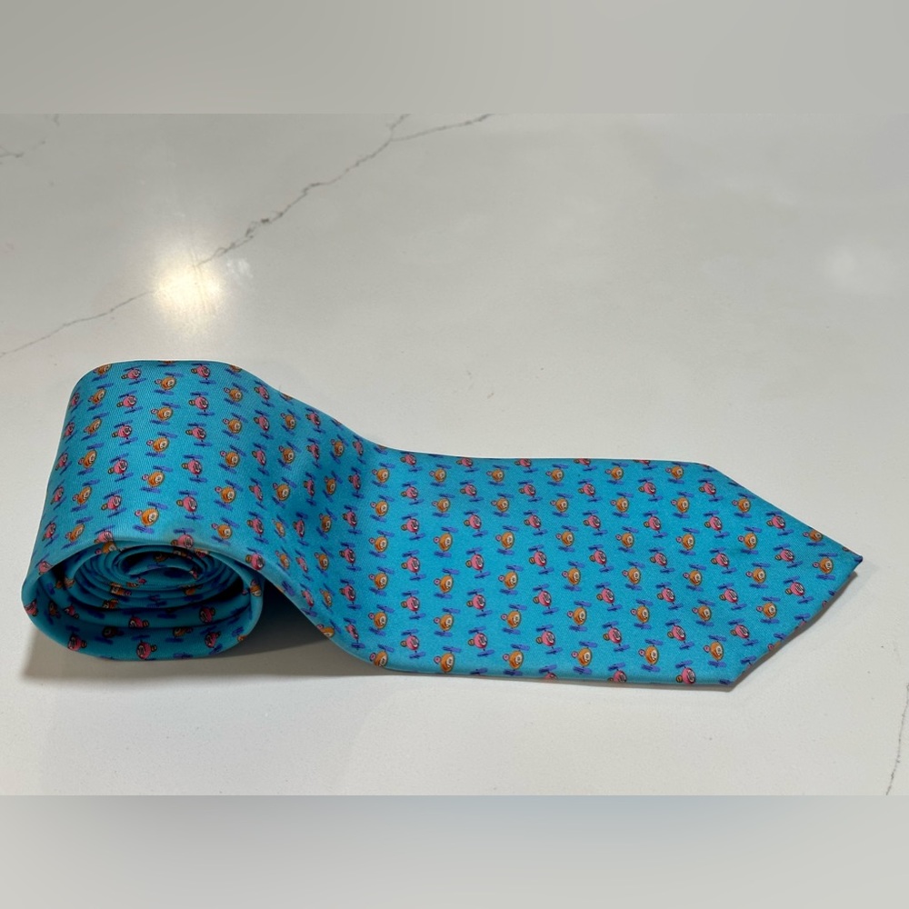 Robert Talbott Light Blue Tie Mans Silk Tie Hand Sewn modern tie